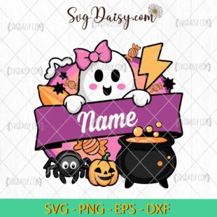 Personalized Boo Halloween Cute Ghost Svg, Funny Halloween Svg, Custom Name