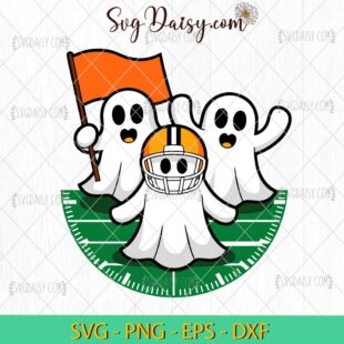 Personalized Cheerleader Ghost Football Fan SVG, Cute Ghost Football SVG, Football Halloween SVG