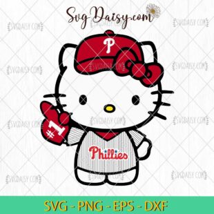 Philadelphia Phillies Hello Kitty SVG, Hello Kitty Baseball SVG, Hello Kitty Sport SVG, MLB SVG