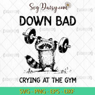 Raccoon Down Bad Crying At The Gym Svg