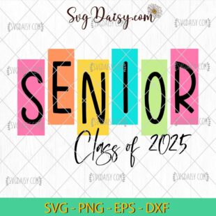 Retro Senior Class Of 2025 Svg, Graduation Svg, Class Of 2025 Svg