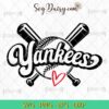 Retro Yankees Baseball SVG, Retro Baseball SVG