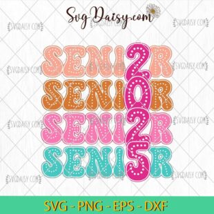 Senior 2025 SVG, Class Of 2025 SVG, Retro Graduation 2025 SVG