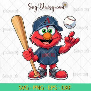 Sesame Street Elmo Arizona Diamondbacks Svg, Elmo Baseball Svg, Sesame Street MLB Svg