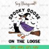 Spooky Goose On The Loose Black Cat SVG, Goose Witch Halloween SVG