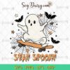 Stay Spooky Halloween SVG, Skateboarding Ghost SVG, Halloween SVG