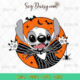 Stitch Jack Skellington Halloween SVG, Stitch Halloween SVG