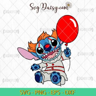 Stitch Pennywise SVG, Stitch Halloween SVG, Stitch Horror SVG, Halloween SVG