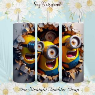 Stuart The Minion 3D Tumbler Wrap PNG