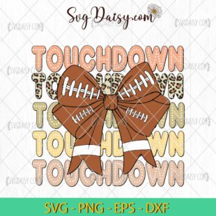 Touchdown Season Coquette SVG, Coquette Football SVG, Football SVG