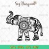 Vintage Elephant Mandala Svg Png Dxf Eps