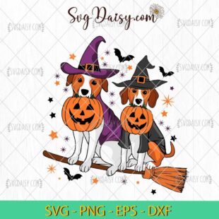 Witch Dogs Halloween Funny Spooky Vibes SVG, Dogs Witch Halloween SVG