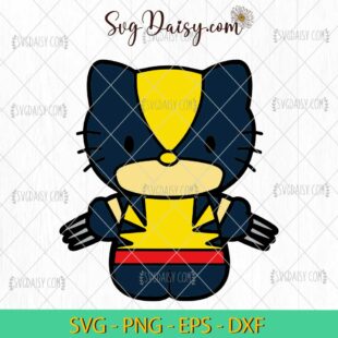 Wolverine Hello Kitty SVG, Hello Kitty Superhero SVG