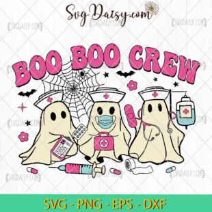 Boo Boo Crew SVG, Ghost Nurse SVG, Halloween Nurse SVG, Halloween SVG