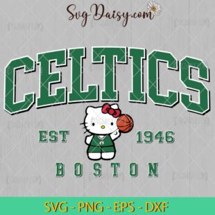 Boston Celtics Hello Kitty SVG, Hello Kitty Basketball SVG, Boston Celtics SVG