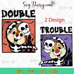 Chip N Dale Skeleton Double Trouble Bundle SVG, Chip N Dale Halloween SVG, Halloween SVG