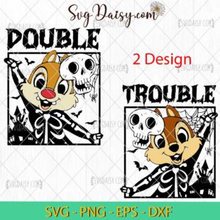 Chip N Dale Skeleton Double Trouble SVG, Chip N Dale Halloween SVG, Halloween Bundle SVG