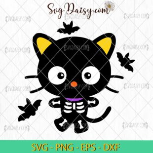 Chococat Skeleton Halloween SVG, Sanrio Halloween SVG, Kawaii Halloween SVG