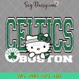 Cute Hello Kitty Boston Celtics SVG, Hello Kitty Basketball SVG, Boston Celtics SVG