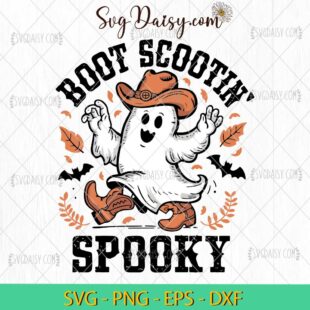 Funny Boot Scootin Spooky Ghost Cowboy SVG