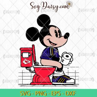 Funny Mickey Mouse Ravens Sitting On Chiefs SVG, Mickey Mouse Football SVG, Mickey NFL SVG