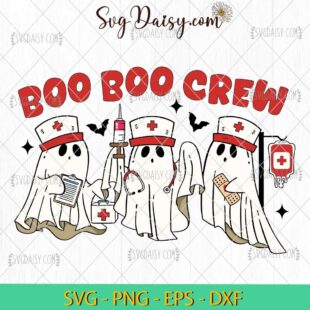 Ghost Nurse Boo Boo Crew SVG, Ghost Nurse SVG, Halloween Nurse SVG, Halloween SVG