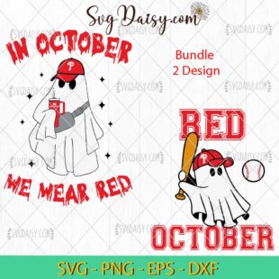 Ghost Philadelphia Phillies SVG, Red October SVG, Baseball Bundle SVG