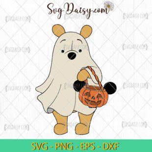 Ghost Winnie The Pooh SVG, Pooh Halloween SVG, Trick Or Treat SVG, Halloween SVG