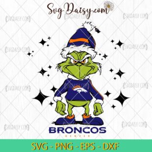 Grinch Denver Broncos SVG, Grinch Football SVG, Grinch NFL SVG