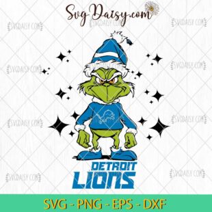 Grinch Detroit Lions SVG, Grinch Football SVG, Grinch NFL SVG