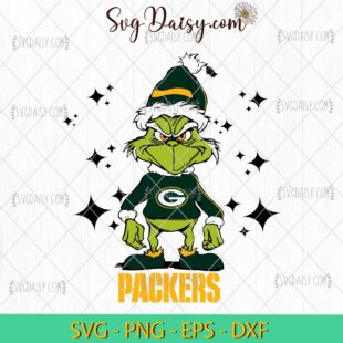 Grinch Green Bay Packers SVG, Grinch Football SVG, Grinch NFL SVG