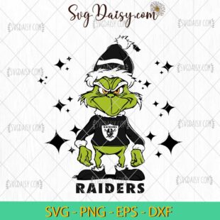 Grinch Oakland Raiders SVG, Grinch Football SVG, Grinch NFL SVG