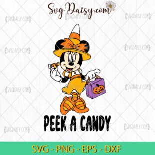 Halloween Minnie Peek A Candy SVG, Minnie Halloween SVG, Halloween SVG