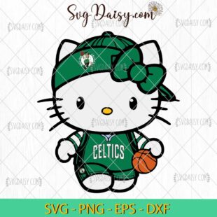 Hello Kitty Boston Celtics NBA Basketball SVG