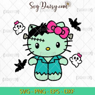 Hello Kitty Frankenstein Boy SVG, Hello Kitty Halloween SVG, Kawaii Halloween SVG