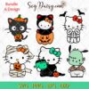 Hello Kitty Halloween Bunlde SVG, Hello Kitty Halloween SVG, Kawaii Halloween SVG