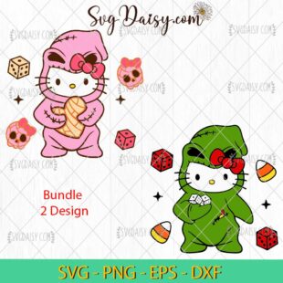 Hello Kitty Oogie Boogie SVG, Boogie Man Kitty SVG, Hello Kitty Halloween Bundle SVG