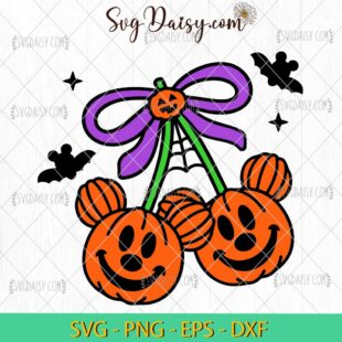 Mickey Halloween Pumpkin Cherry SVG, Mickey Mouse Halloween SVG, Disney Halloween SVG