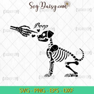 Mini Dog Skeleton SVG, Boop Dog SVG, Dog Skeleton Halloween SVG