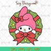 My Melody Wreath Christmas SVG, Sanrio Christmas SVG, Merry Christmas SVG