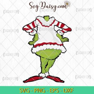 No Head Grinch Body Costume SVG, Funny Grinch Christmas SVG, Grinch Body SVG