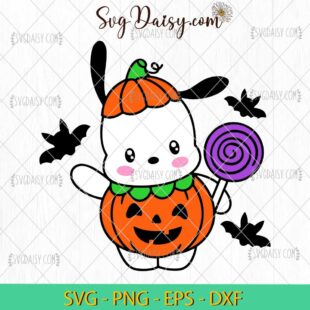 Pochacco Pumpkin Halloween SVG, Sanrio Halloween SVG, Kawaii Halloween SVG