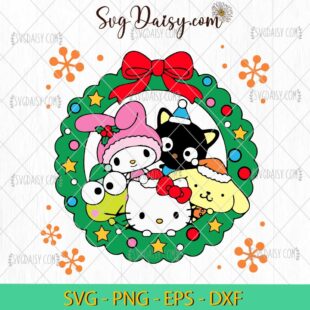 Sanrio Characters Christmas SVG, Hello Kitty Christmas SVG, Sanrio Christmas SVG