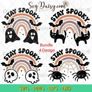 Stay Spooky Bundle SVG, Halloween Rainbow SVG, Halloween Bundle SVG