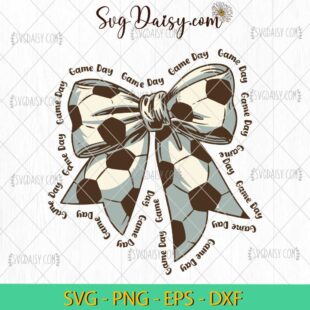 Vintage Soccer Bow Game Day Season SVG, Soccer SVG, Game Day Season SVG