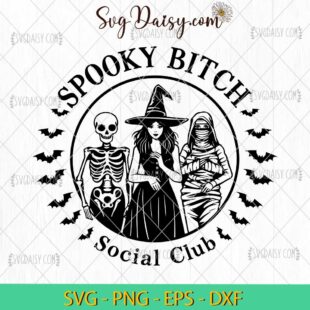 Vintage Spooky Bitch Social Club SVG