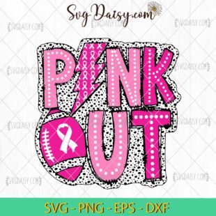 Breast Cancer Football SVG, Pink Out SVG, Breast Cancer SVG PNG EPS DXF