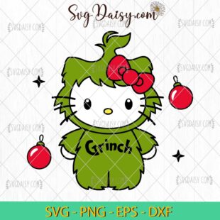 Hello Kitty Grinch SVG, Hello Kitty Christmas SVG, Merry Christmas SVG PNG EPS DXF