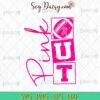 Vintage Pink Out Football SVG, Pink Out SVG, Breast Cancer Football SVG PNG EPS DXF